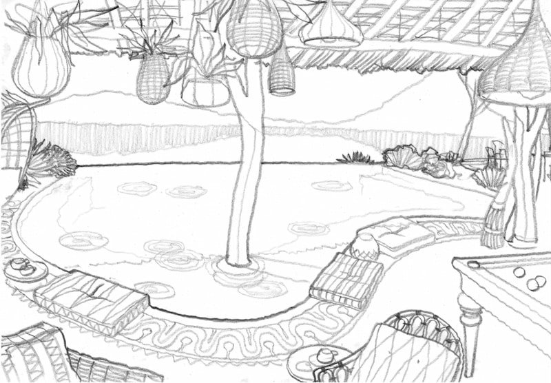 View looking out over the pool